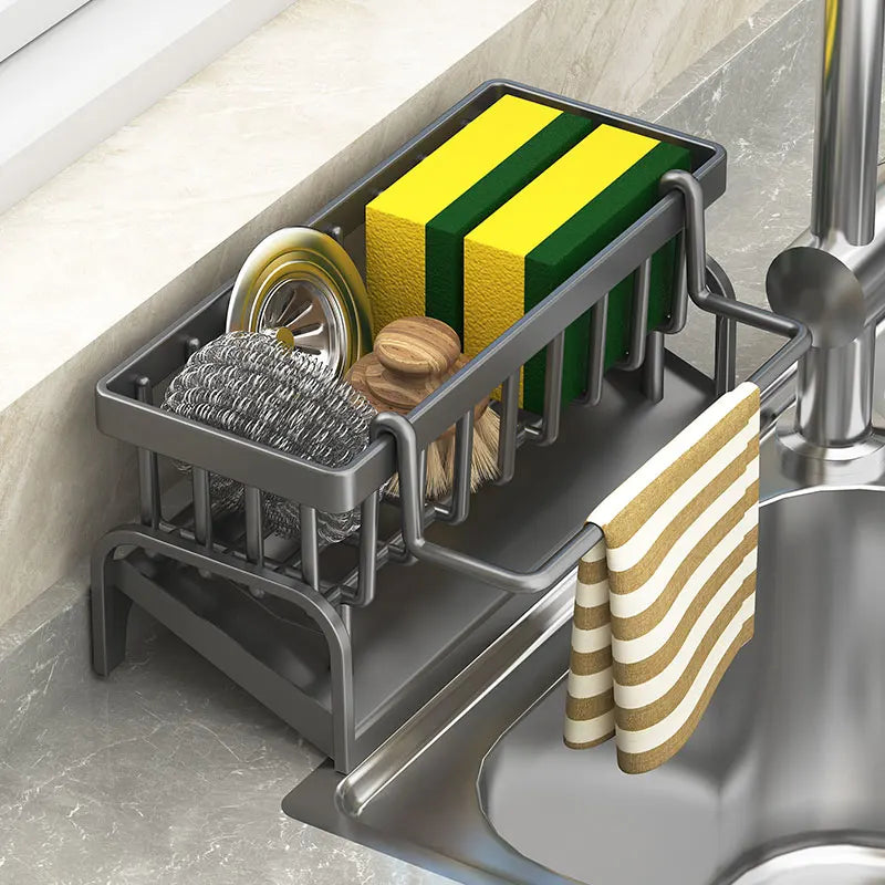 Estante de cocina, escurridor de paños de limpieza, escurridor de esponjas para detergente doméstico, fregadero de agua, fregadero de agua, artefacto para fregadero de agua
