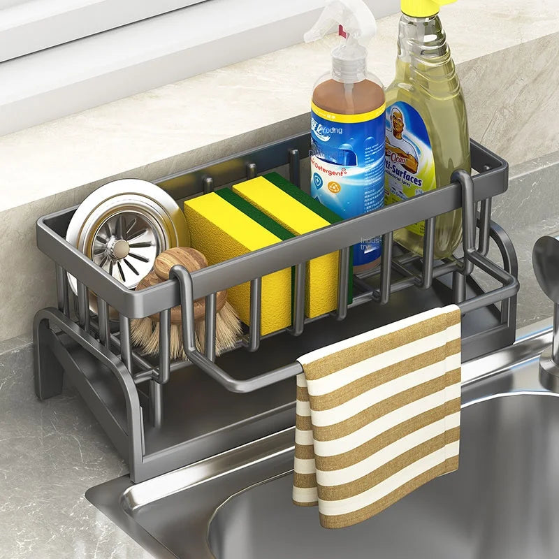 Estante de cocina, escurridor de paños de limpieza, escurridor de esponjas para detergente doméstico, fregadero de agua, fregadero de agua, artefacto para fregadero de agua
