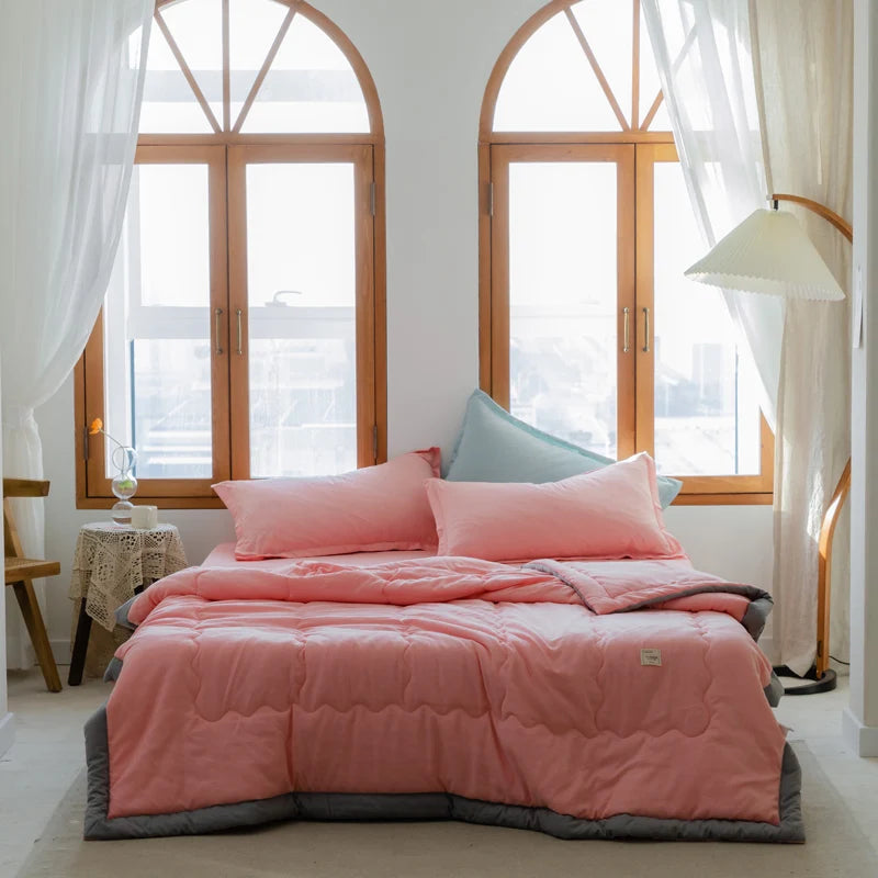 Cotton-Polyester Quilted Summer Blanket – Lightweight Luxury Bedding