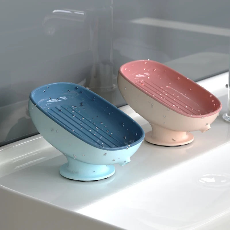 Super Suction Cup Self-Draining Sponge & Soap Holder – Kitchen and Bathroom Organizer