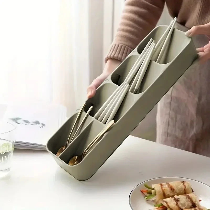 Multi-Purpose Cutlery Storage Tray – Compartmentalized Kitchen Drawer Organizer