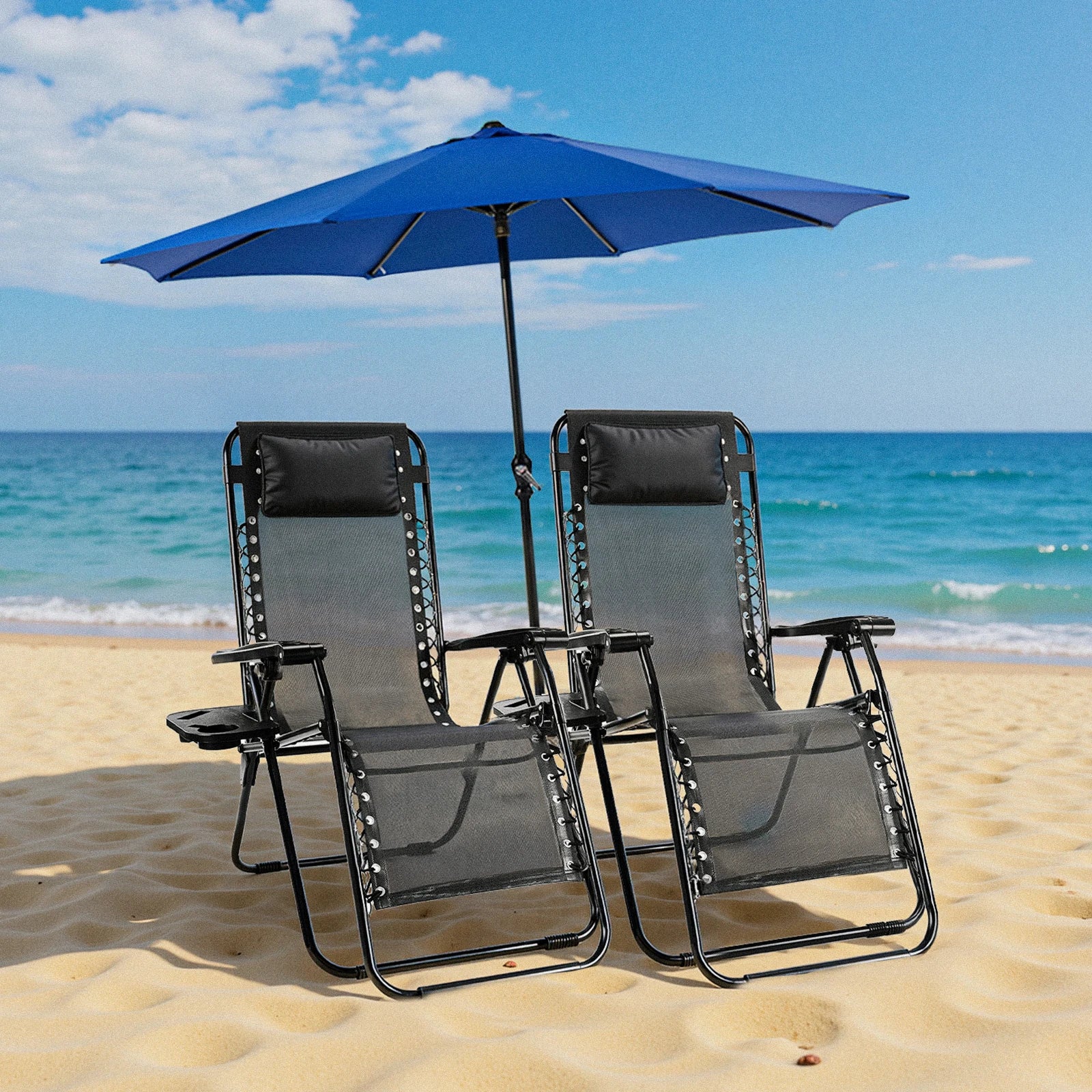 JHK Zero Gravity Recliner Chairs – Set of 2 Portable Outdoor Lounge Chairs