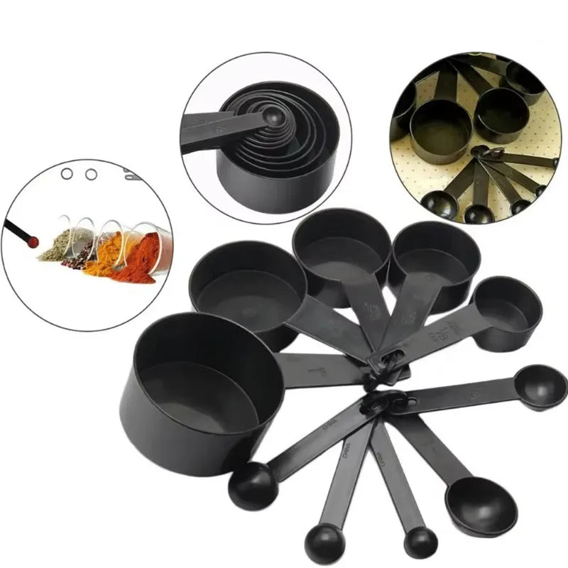 Stainless Steel Handle Measuring Cups & Spoons – Stackable Set with Dial
