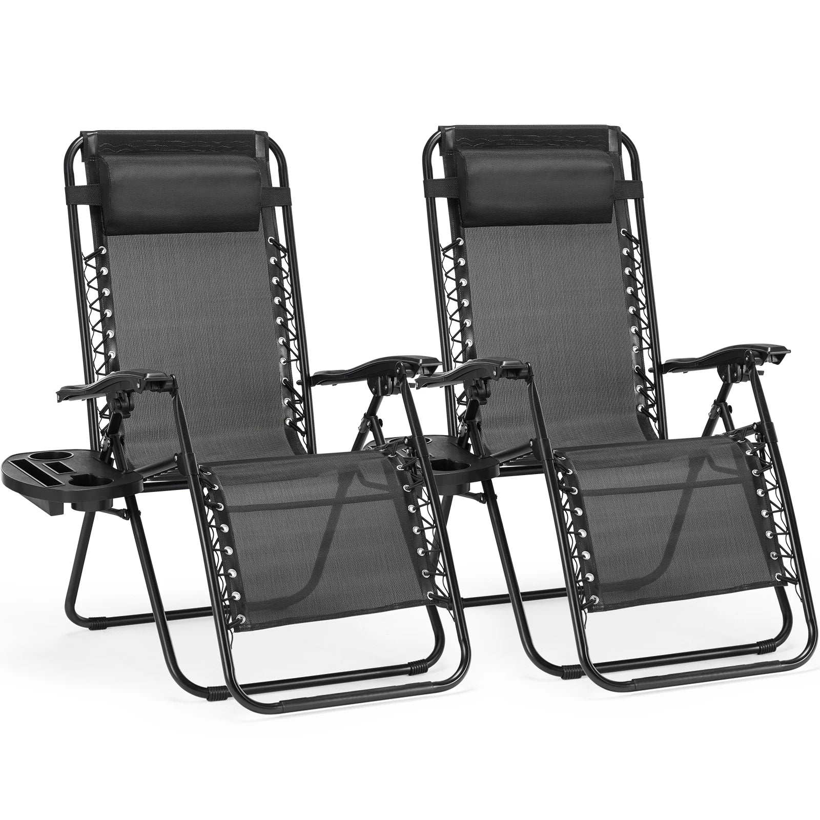 JHK Zero Gravity Recliner Chairs – Set of 2 Portable Outdoor Lounge Chairs