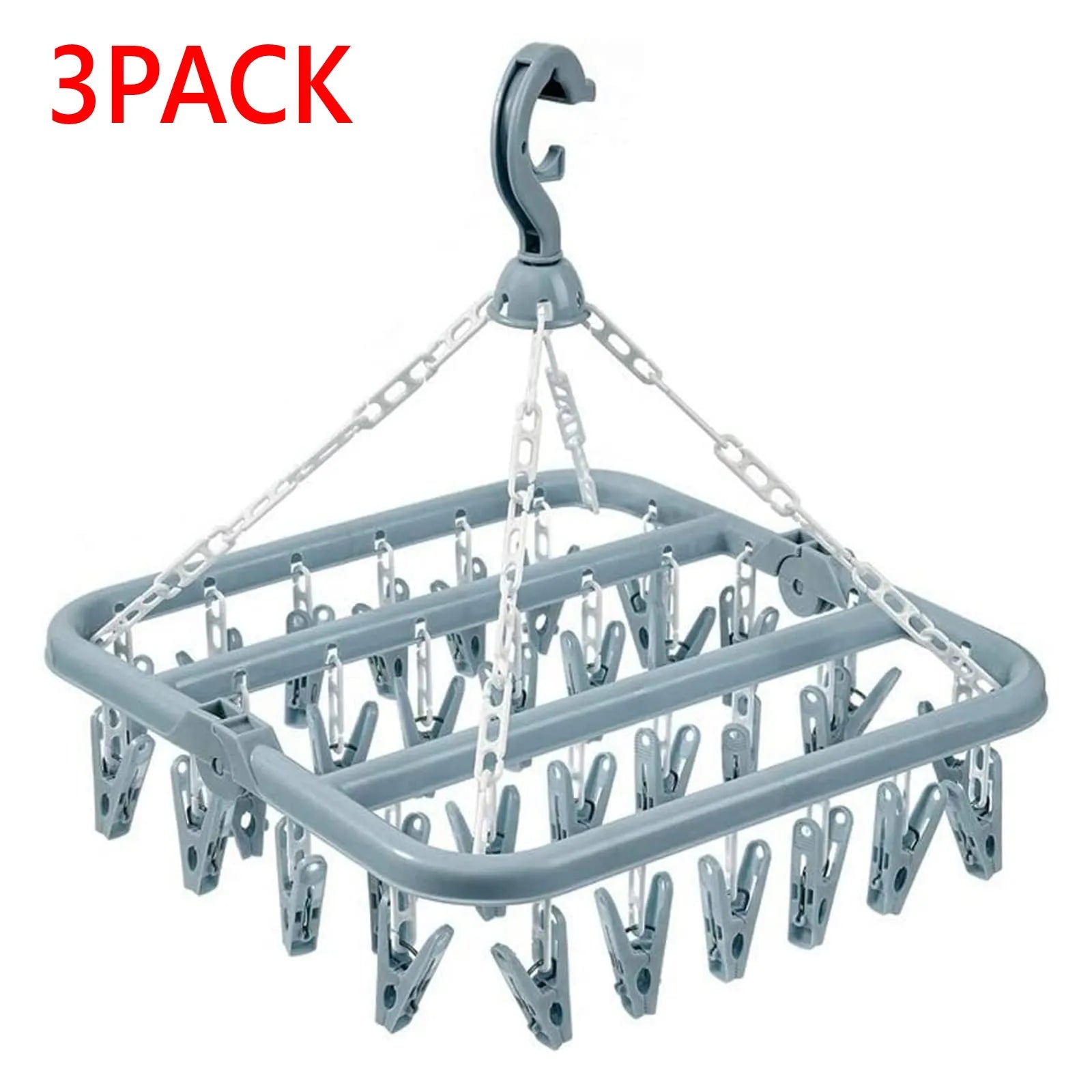 Foldable Drip Hanger with 32 Clips – Plastic Clothes Drying Rack for Underwear & Socks