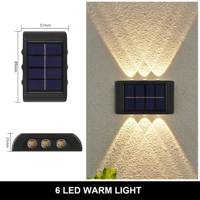 Solar Wall Lamp – Outdoor Waterproof Up-and-Down Luminous Light for Balcony & Garden