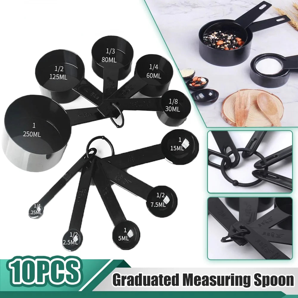 Stainless Steel Handle Measuring Cups & Spoons – Stackable Set with Dial