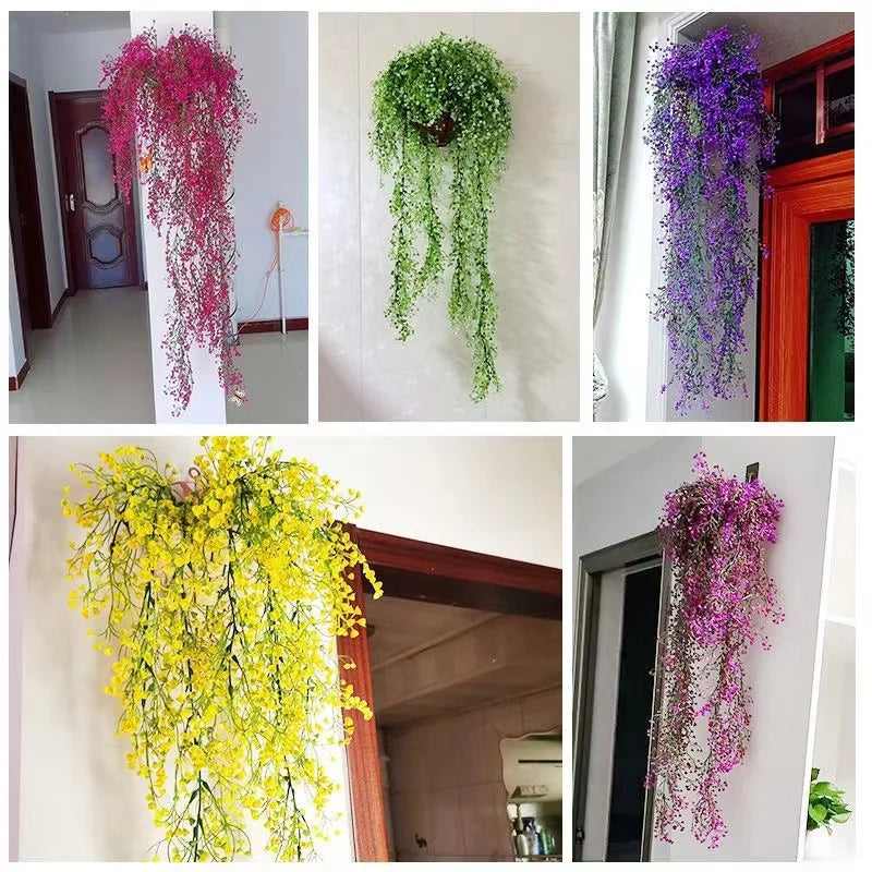 Handmade Wicker Rattan Wall Planter – Hanging Basket for Flowers and Plants