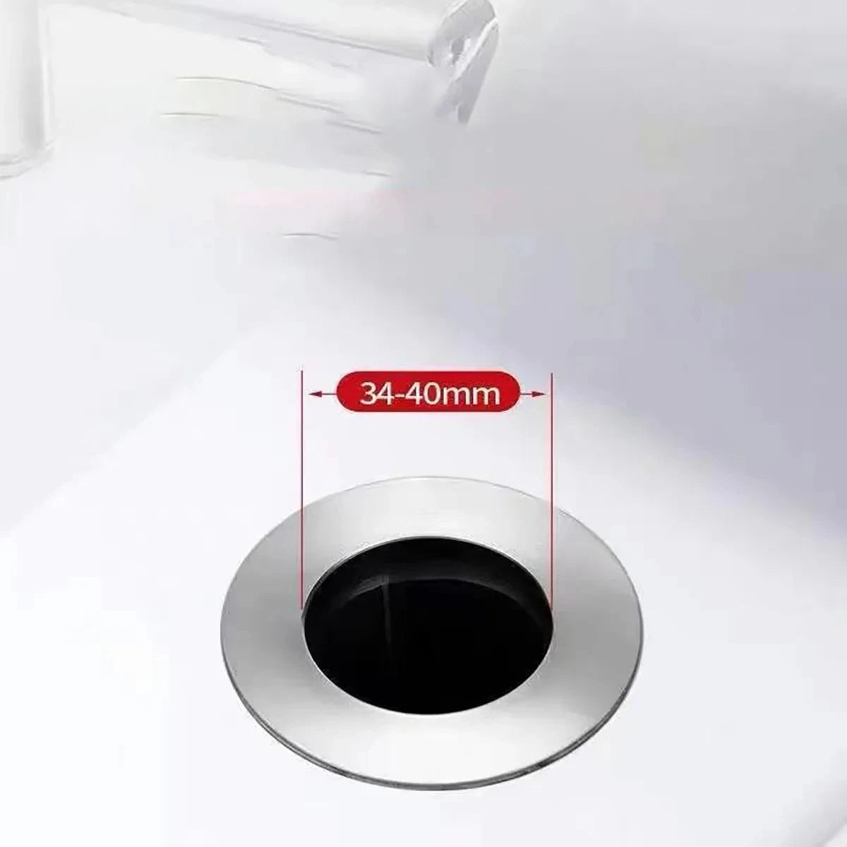 Universal Rebound Drain Plug Filter – Chrome Pop-Up Sink Strainer with Hair Catcher
