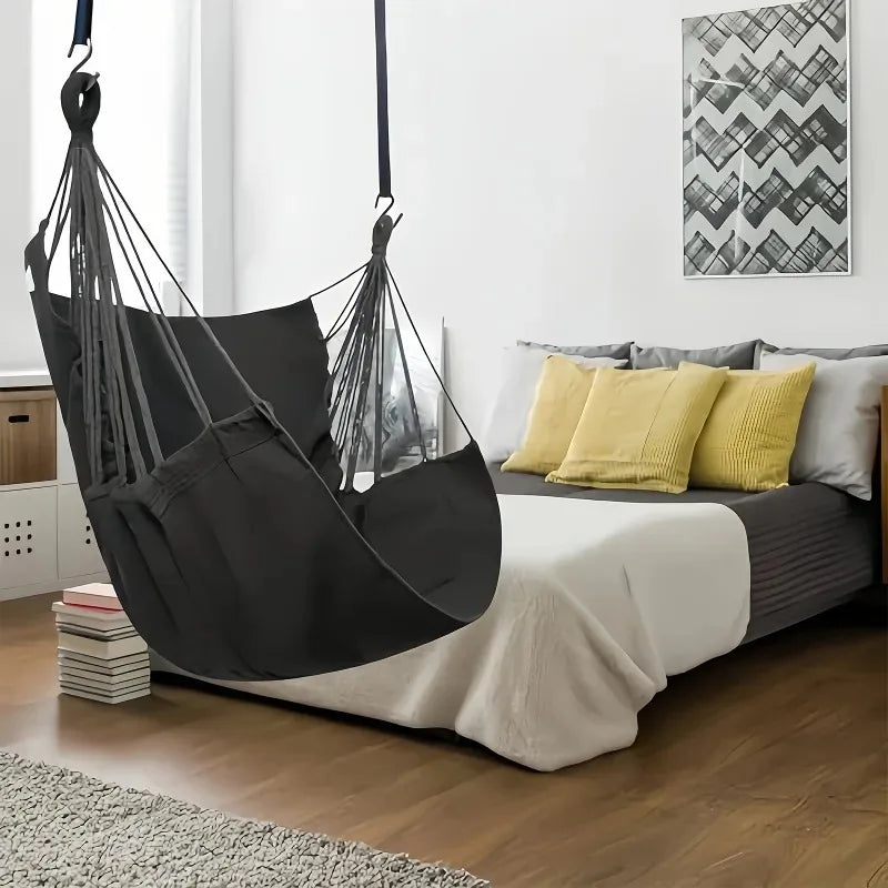 Leisure Fabric Hammock Chair – Portable Outdoor & Indoor Swing with Storage Bag