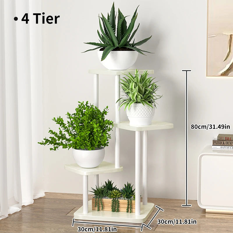 Wooden Multi-Layer Plant Stand – 4/5/6 Tier Flower Pot Rack for Balcony and Garden