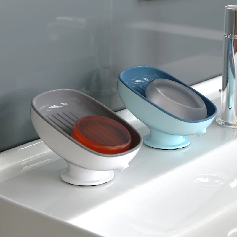Super Suction Cup Self-Draining Sponge & Soap Holder – Kitchen and Bathroom Organizer