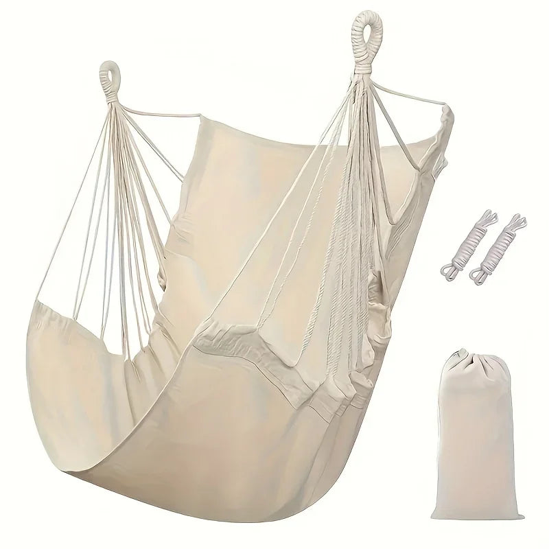 Leisure Fabric Hammock Chair – Portable Outdoor & Indoor Swing with Storage Bag