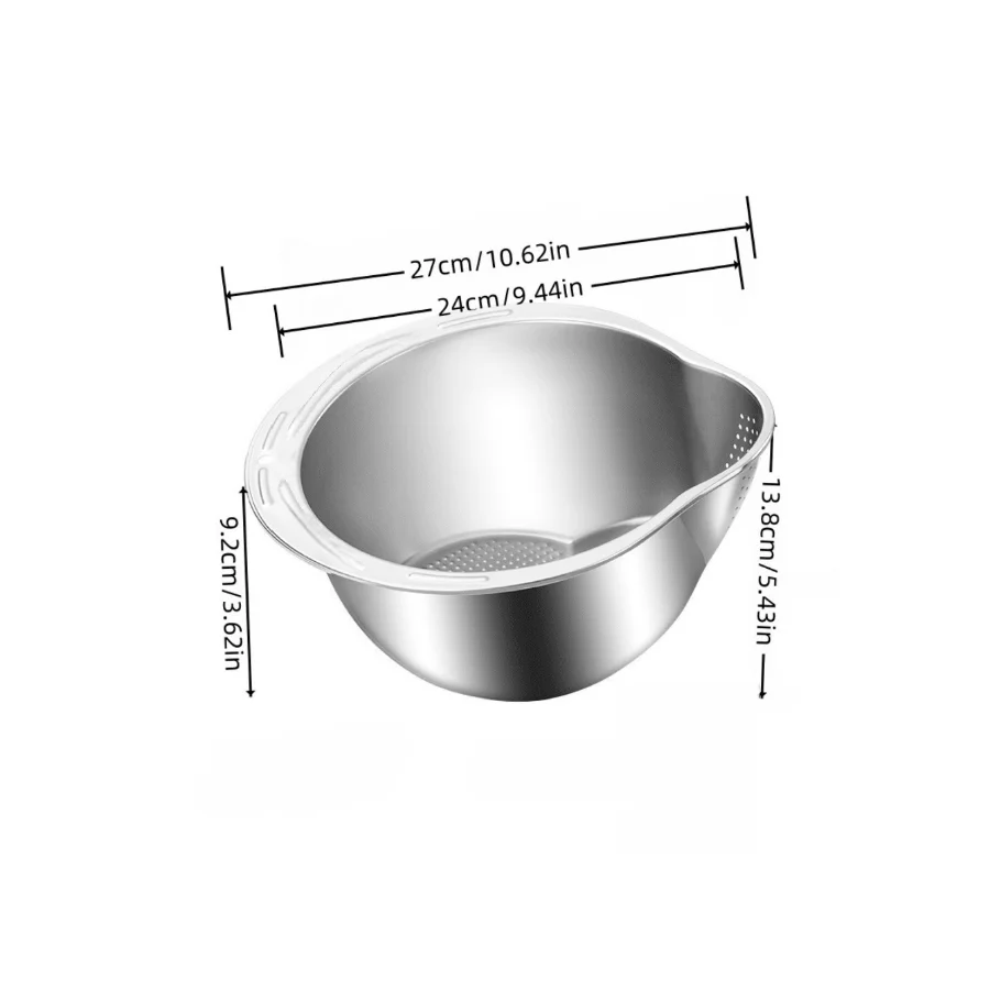 Stainless Steel Rice Washer Strainer – Multi-Purpose Rice and Vegetable Colander