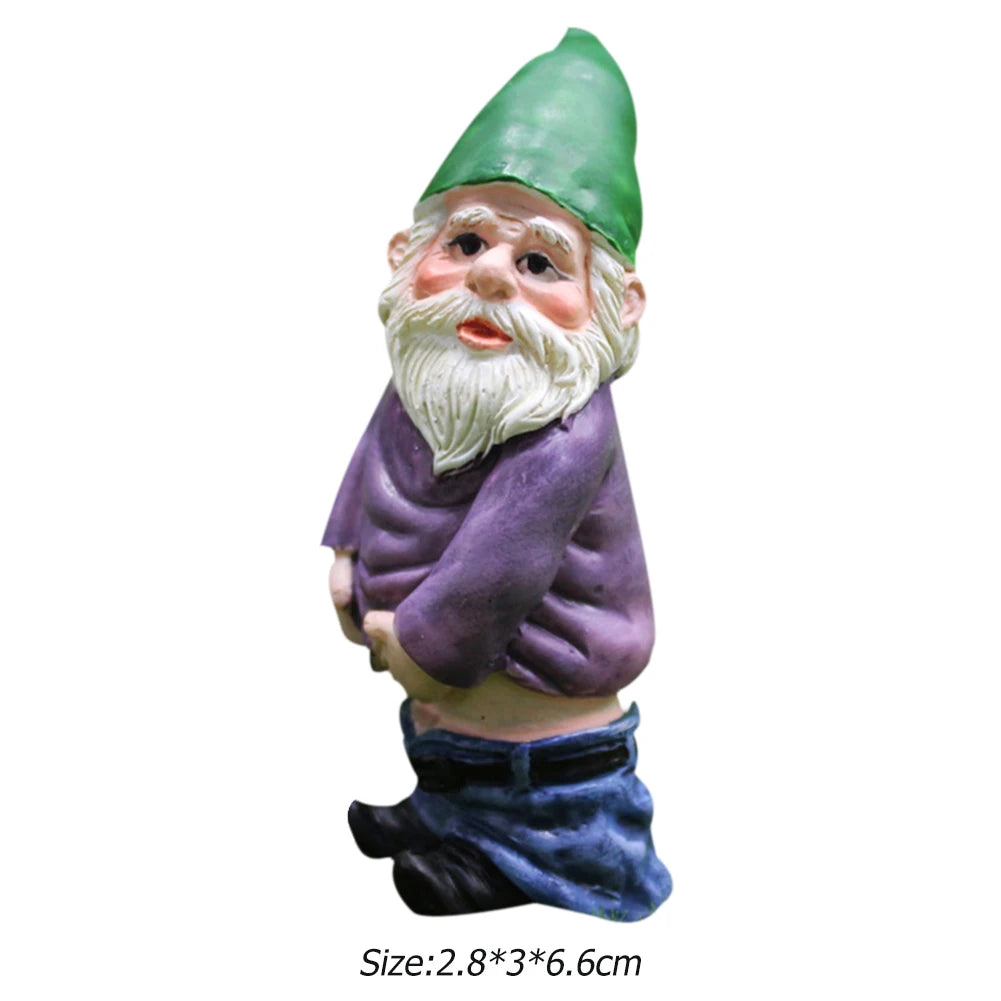 Creative Garden Statue Middle Finger White Beard Dwarf Ornament Courtyard Dwarf Suitable for Home Courtyard Garden Decoration