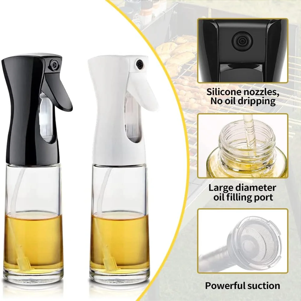 Olive Oil Spray Bottle – Reusable Cooking Oil Dispenser for Kitchen Use