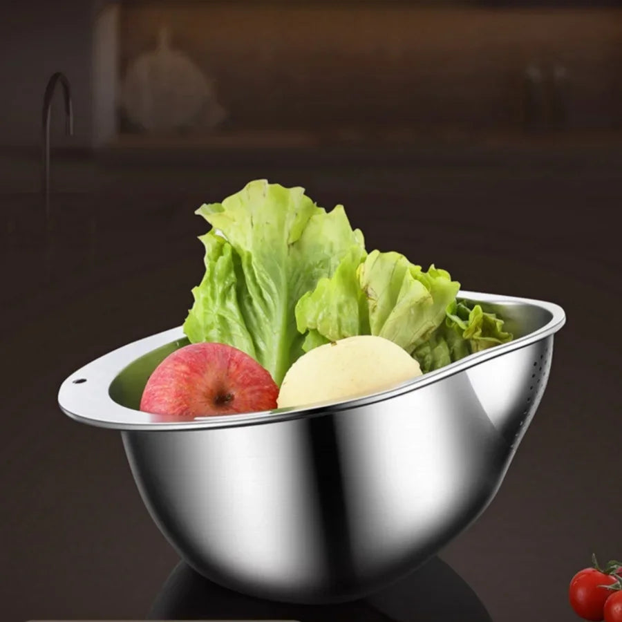 Stainless Steel Rice Washer Strainer – Multi-Purpose Rice and Vegetable Colander