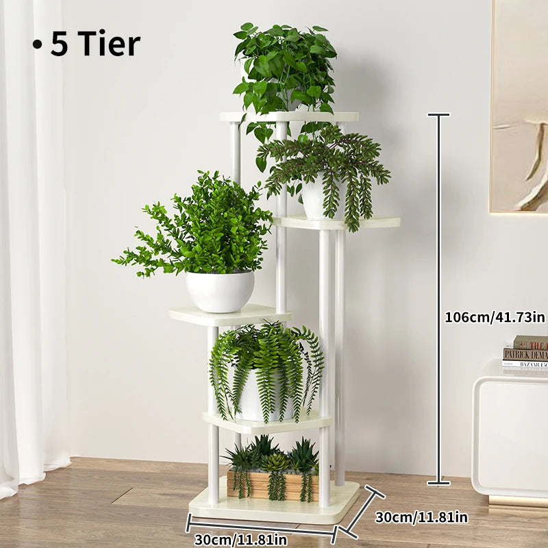 Wooden Multi-Layer Plant Stand – 4/5/6 Tier Flower Pot Rack for Balcony and Garden