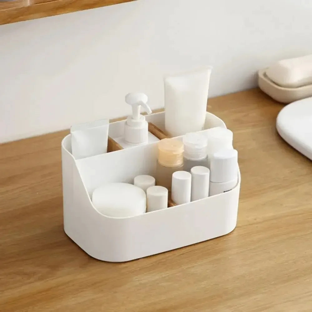 Partitioned Office & Cosmetic Storage Box – Organizer for Desk and Living Room