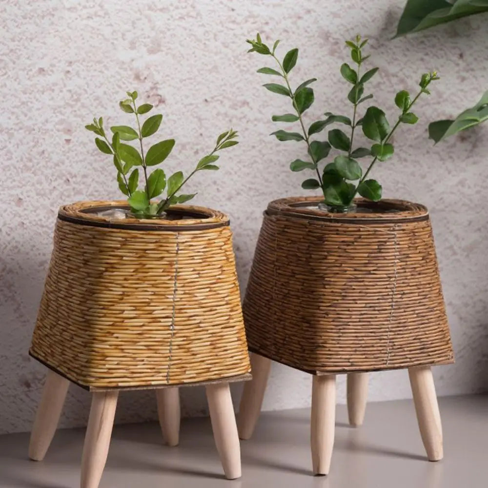 Rattan Woven Flower Pot with Removable Legs – Durable Handcrafted Plant Stand