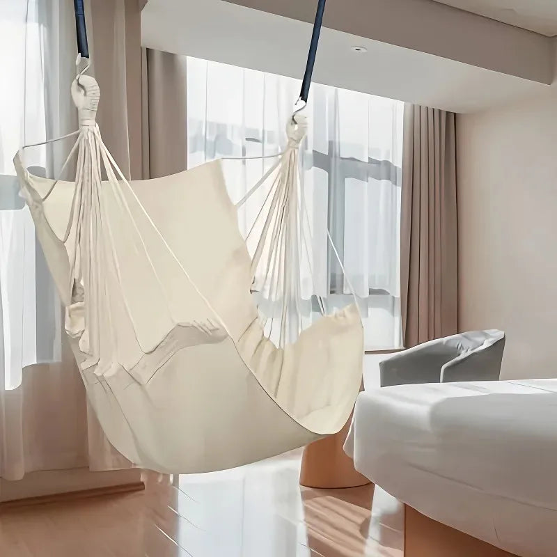 Leisure Fabric Hammock Chair – Portable Outdoor & Indoor Swing with Storage Bag