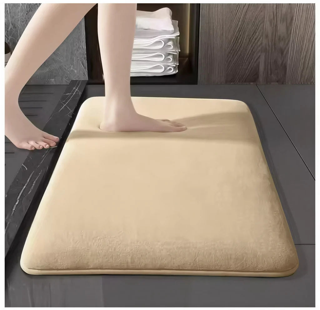 VIKAMA Super Absorbent Coral Velvet Bathroom Floor Mat – Anti-Slip Bath & Door Mat