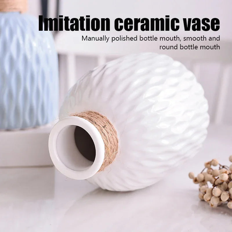 Water Ripple Vase – Small Twine Plastic Flower Pot for Scandinavian Home Decor