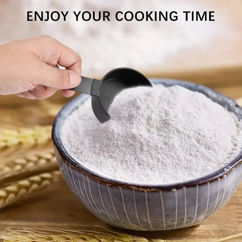 Stainless Steel Handle Measuring Cups & Spoons – Stackable Set with Dial