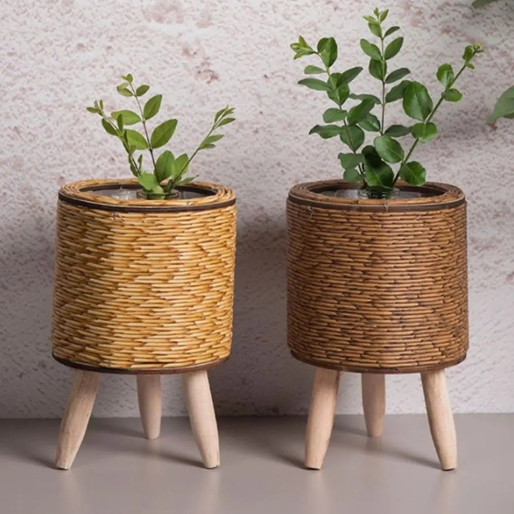 Rattan Woven Flower Pot with Removable Legs – Durable Handcrafted Plant Stand