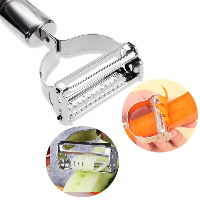 Stainless Steel Vegetable Julienne Peeler & Grater – Multipurpose Kitchen Slicer