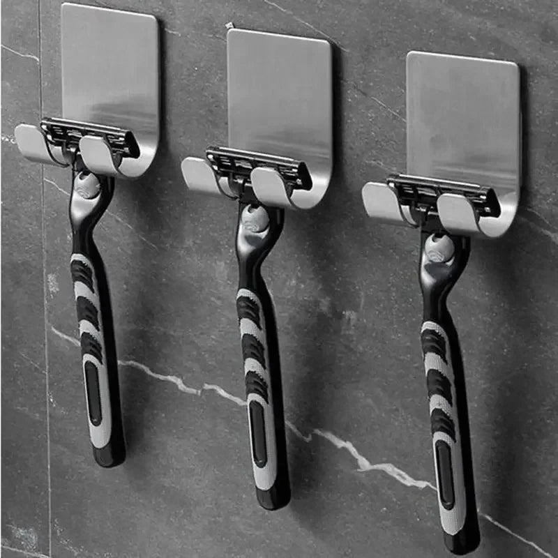 2PCS Stainless Steel Razor Holder – Shaving Stand & Bathroom Razor Organizer