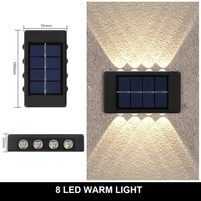 Solar Wall Lamp – Outdoor Waterproof Up-and-Down Luminous Light for Balcony & Garden