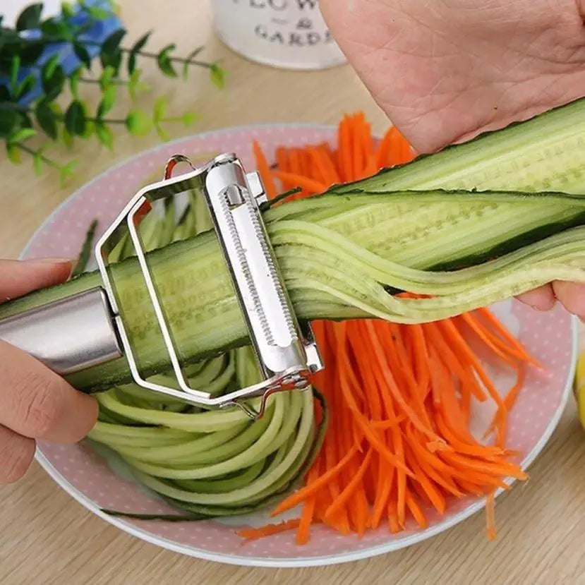 Stainless Steel Vegetable Julienne Peeler & Grater – Multipurpose Kitchen Slicer