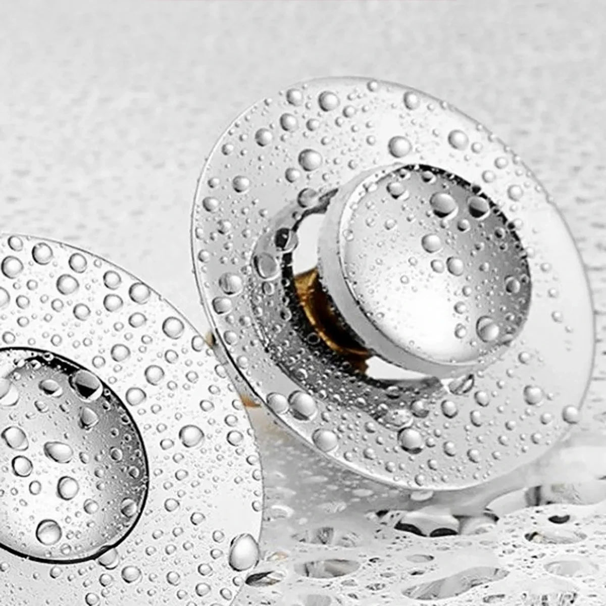 Universal Rebound Drain Plug Filter – Chrome Pop-Up Sink Strainer with Hair Catcher