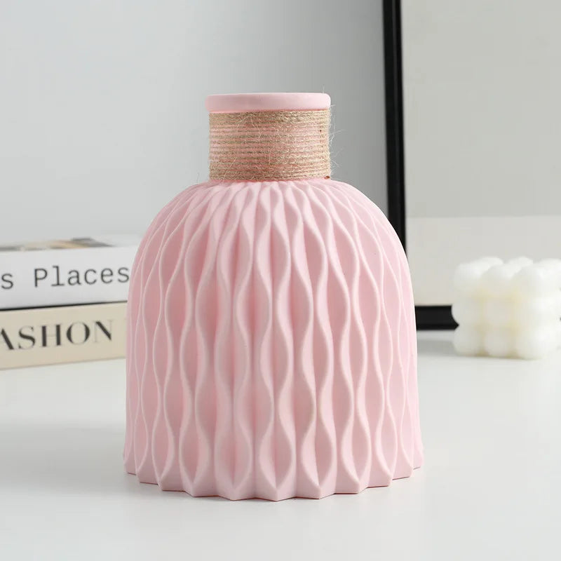 Water Ripple Vase – Small Twine Plastic Flower Pot for Scandinavian Home Decor