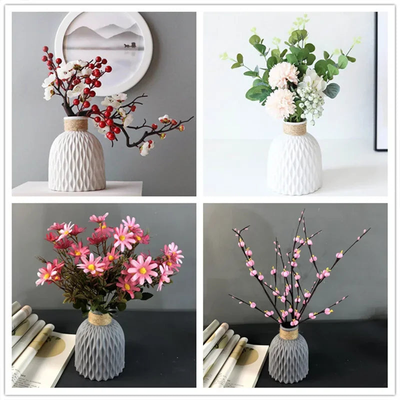 Water Ripple Vase – Small Twine Plastic Flower Pot for Scandinavian Home Decor