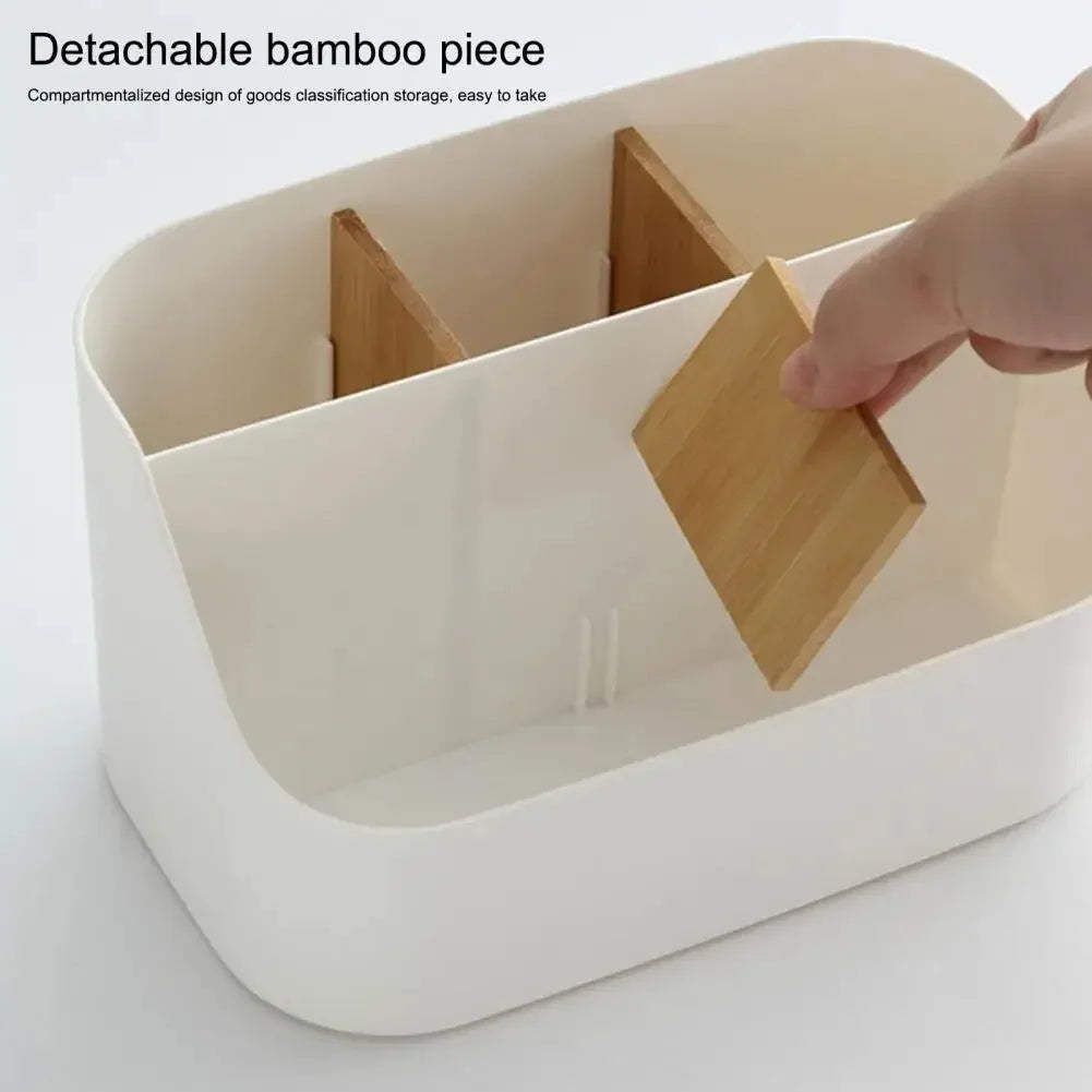 Partitioned Office & Cosmetic Storage Box – Organizer for Desk and Living Room