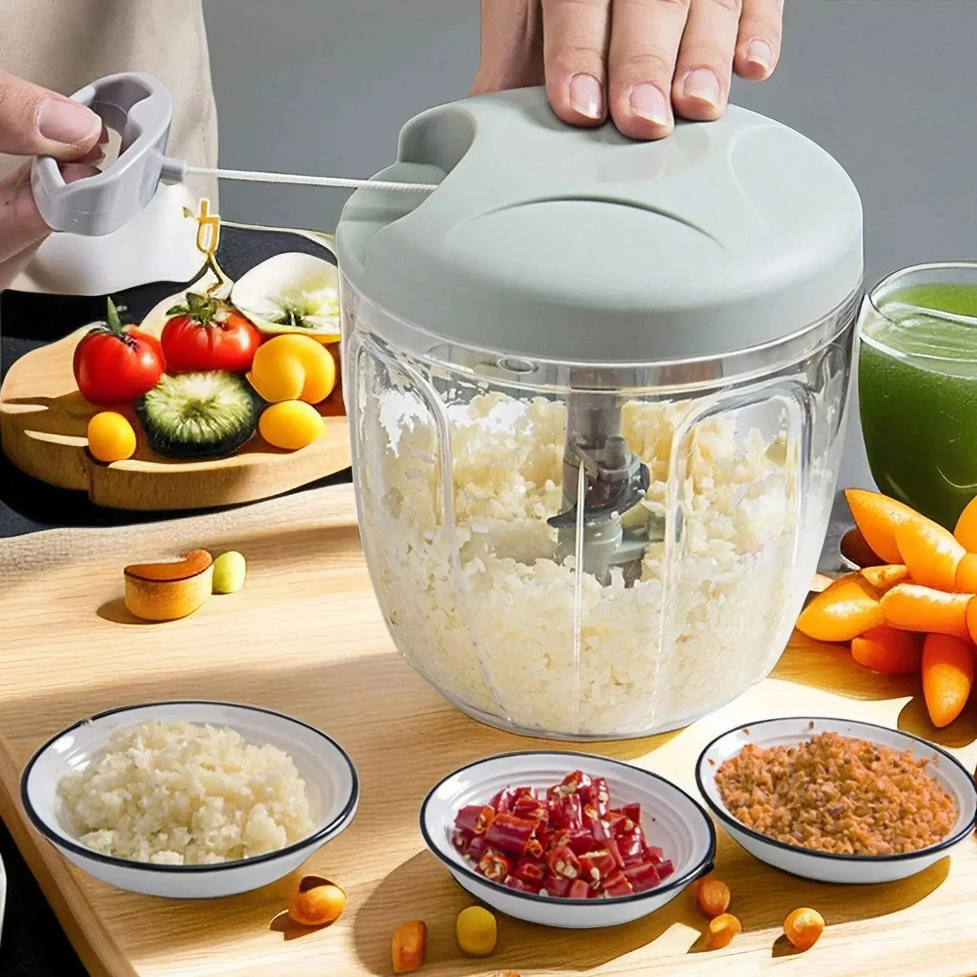 Manual Garlic and Ginger Grinder – Multifunctional Handheld Food Processor