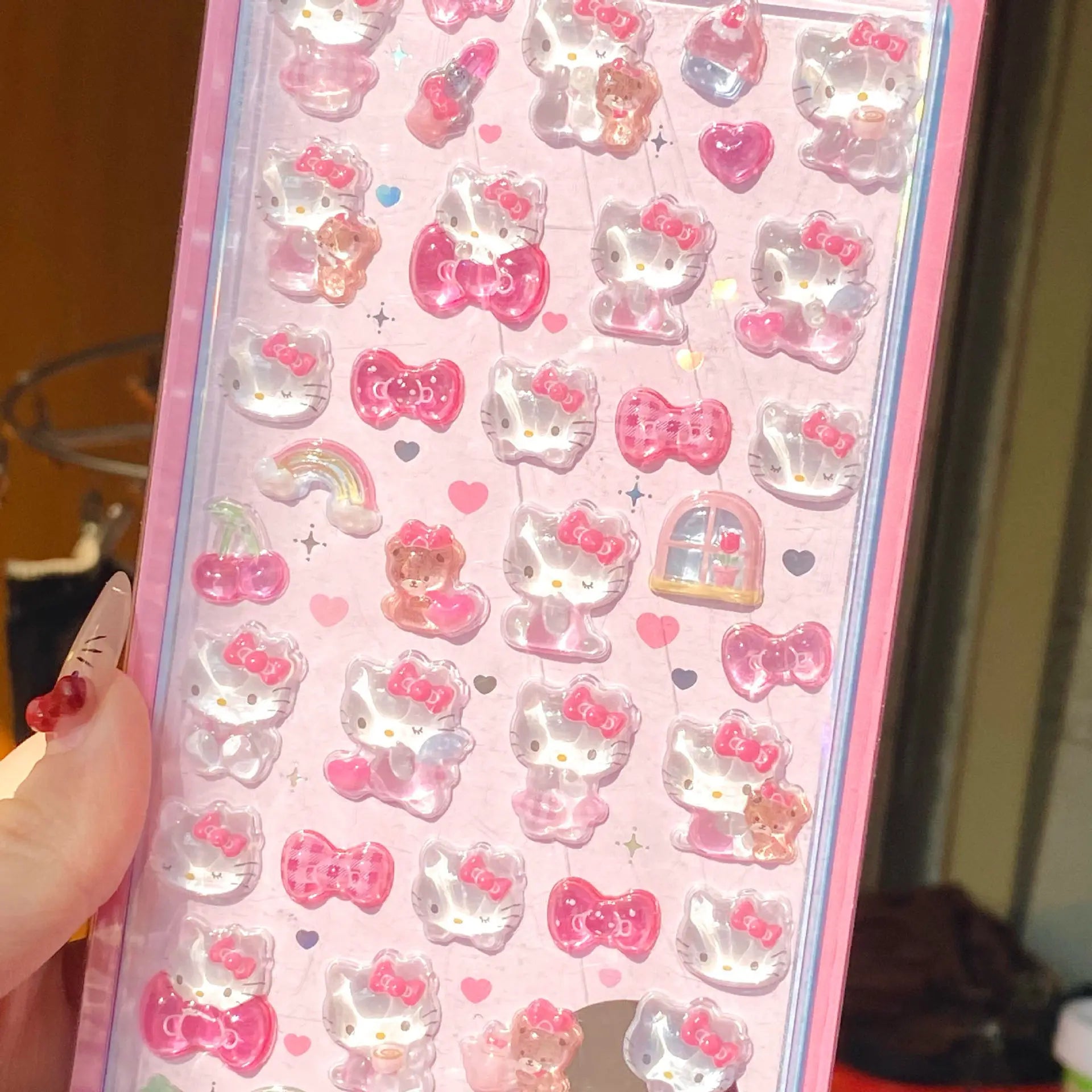 Hello Kitty 3D Crystal Sticker – Cute Decorative Sticker for Phones, Tablets, and Children