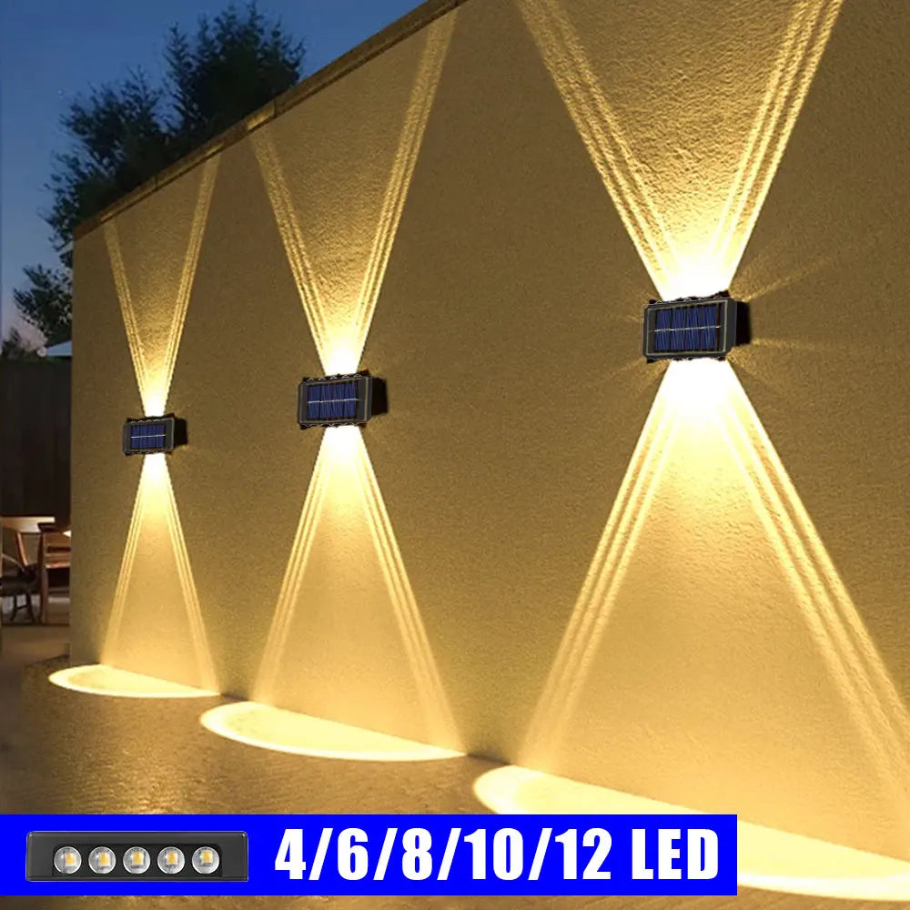 Solar Wall Lamp – Outdoor Waterproof Up-and-Down Luminous Light for Balcony & Garden