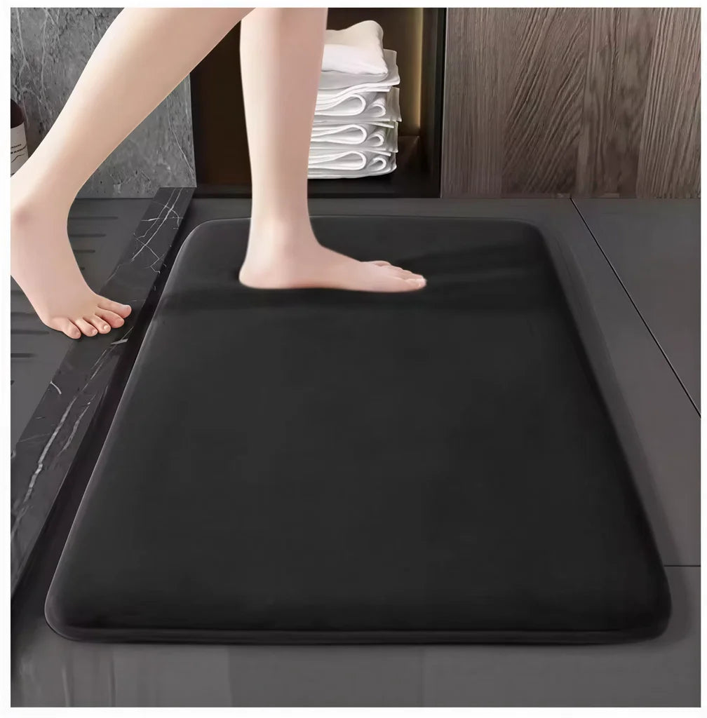 VIKAMA Super Absorbent Coral Velvet Bathroom Floor Mat – Anti-Slip Bath & Door Mat