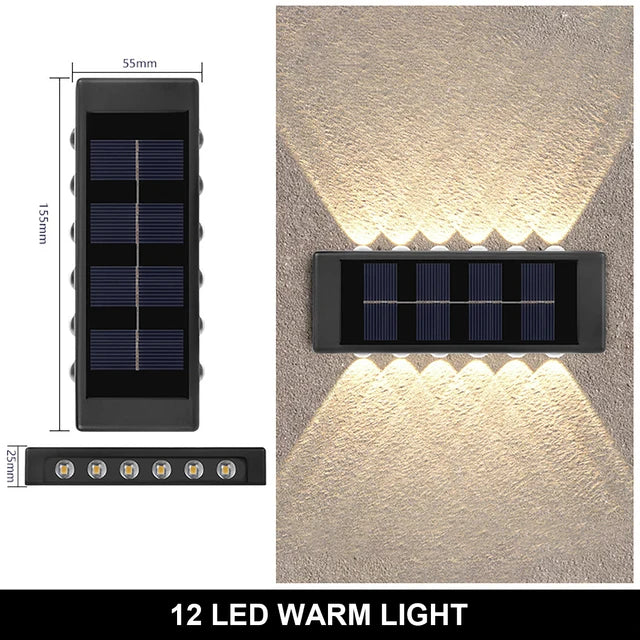 Solar Wall Lamp – Outdoor Waterproof Up-and-Down Luminous Light for Balcony & Garden