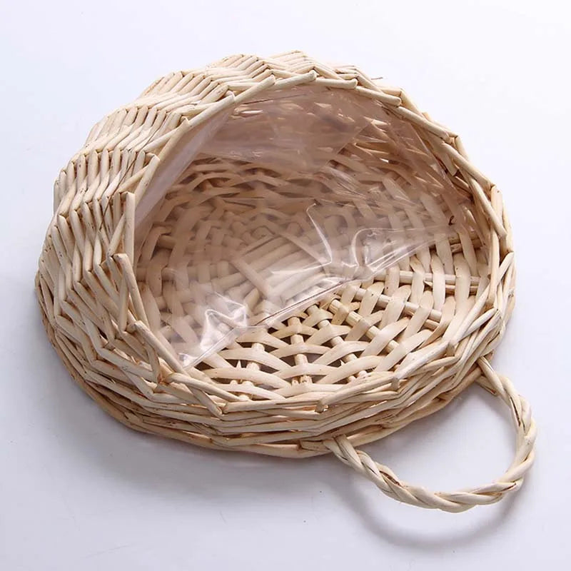 Handmade Wicker Rattan Wall Planter – Hanging Basket for Flowers and Plants