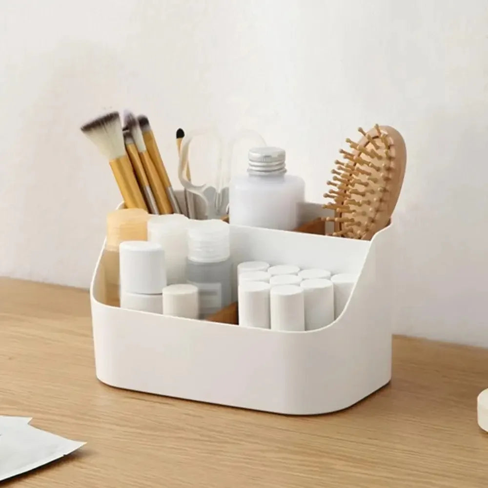 Partitioned Office & Cosmetic Storage Box – Organizer for Desk and Living Room