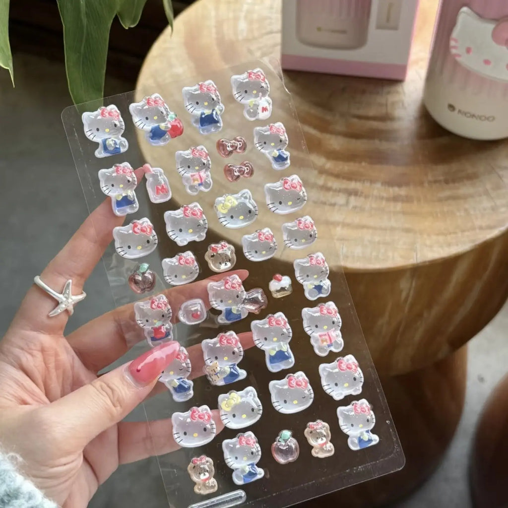 Hello Kitty 3D Crystal Sticker – Cute Decorative Sticker for Phones, Tablets, and Children