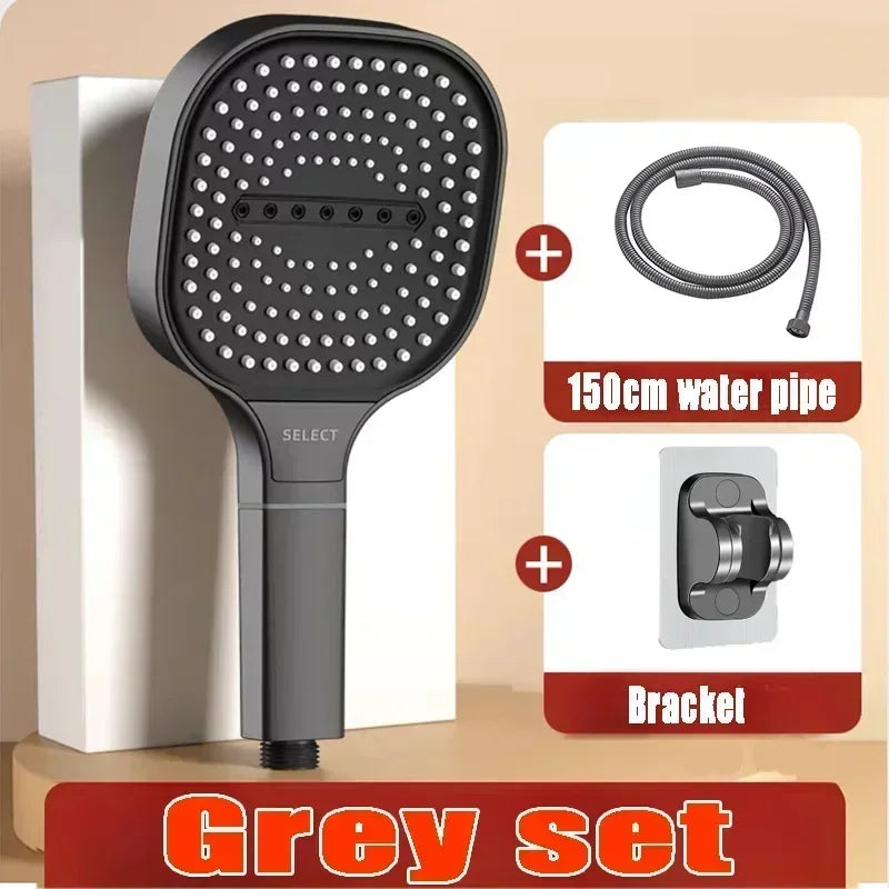 Large Panel Adjustable Shower Head – 3-Mode High Pressure Water Massage, Water-Saving