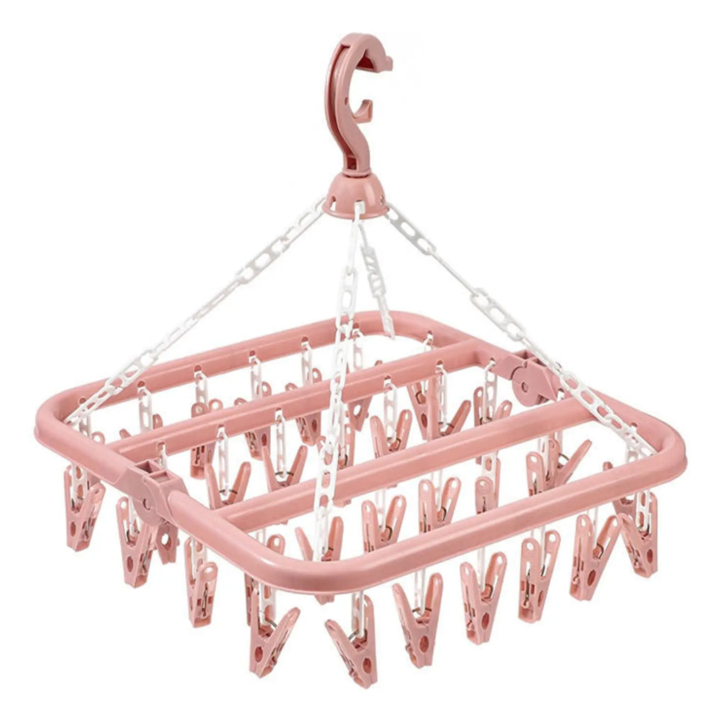 Tendedero plegable con 32 pinzas: tendedero de plástico para ropa interior y calcetines.