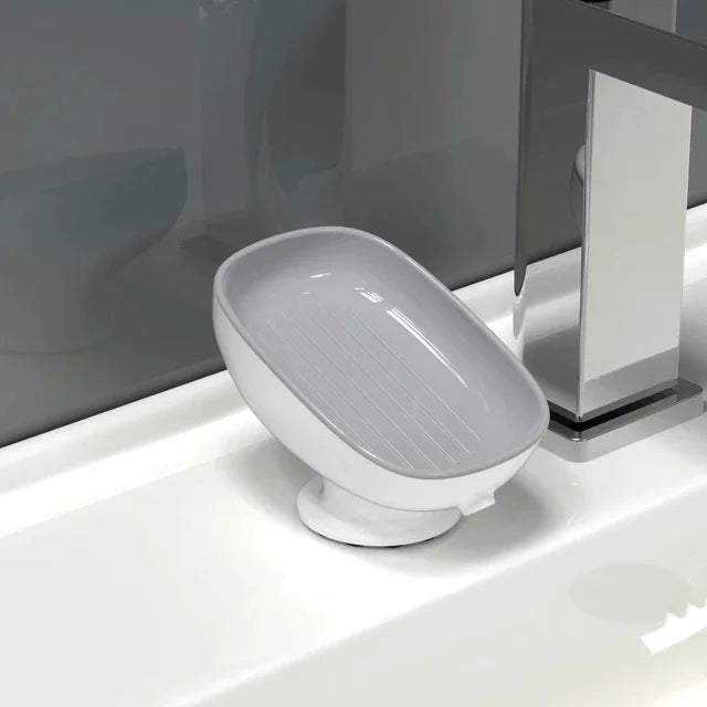 Super Suction Cup Self-Draining Sponge & Soap Holder – Kitchen and Bathroom Organizer