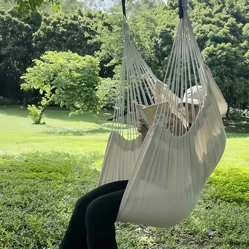 Leisure Fabric Hammock Chair – Portable Outdoor & Indoor Swing with Storage Bag