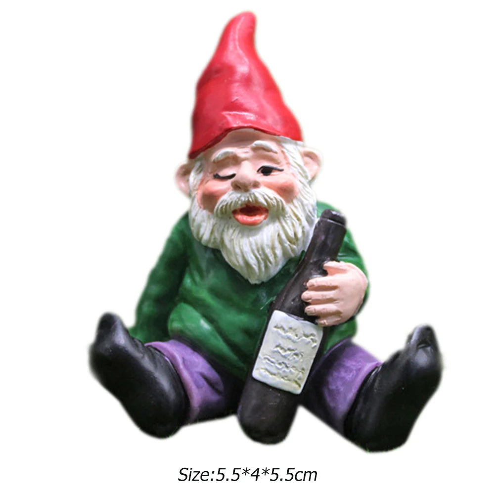 Creative Garden Statue Middle Finger White Beard Dwarf Ornament Courtyard Dwarf Suitable for Home Courtyard Garden Decoration